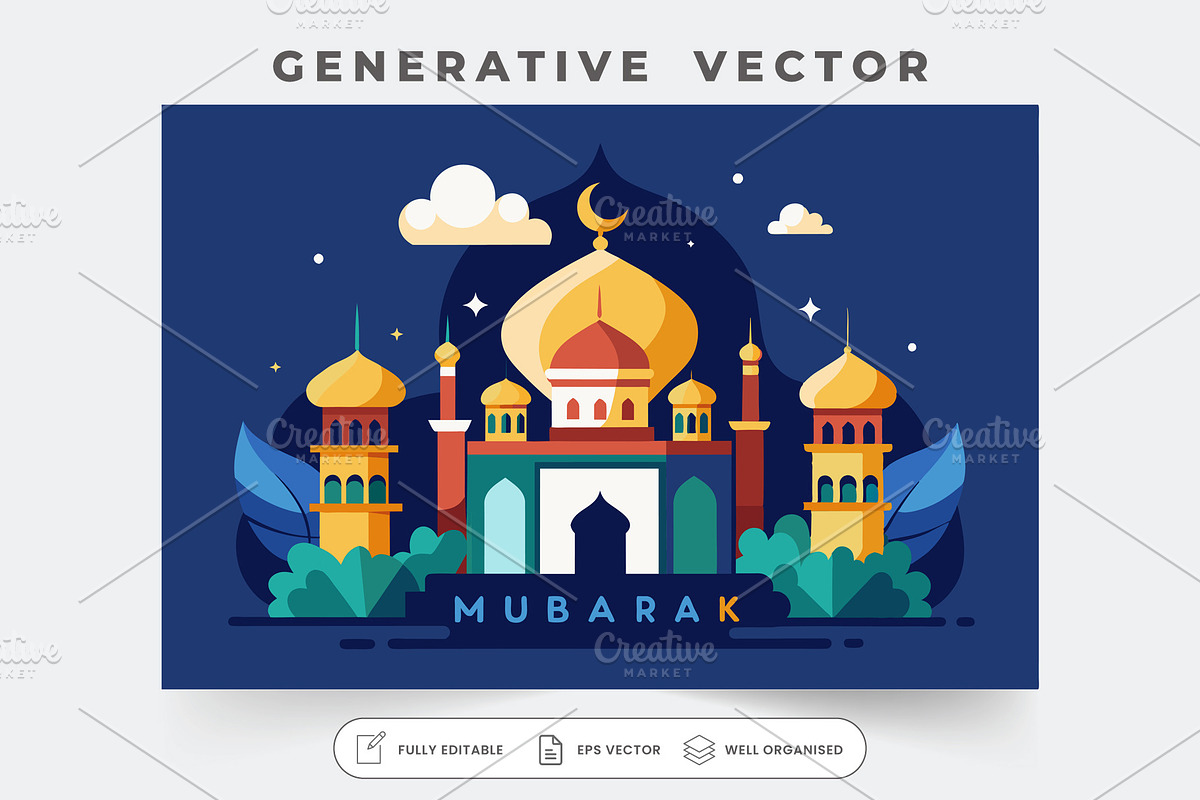 Eid al-Fitr celebration depicted wit, a Graphic by Iftikhar Alam