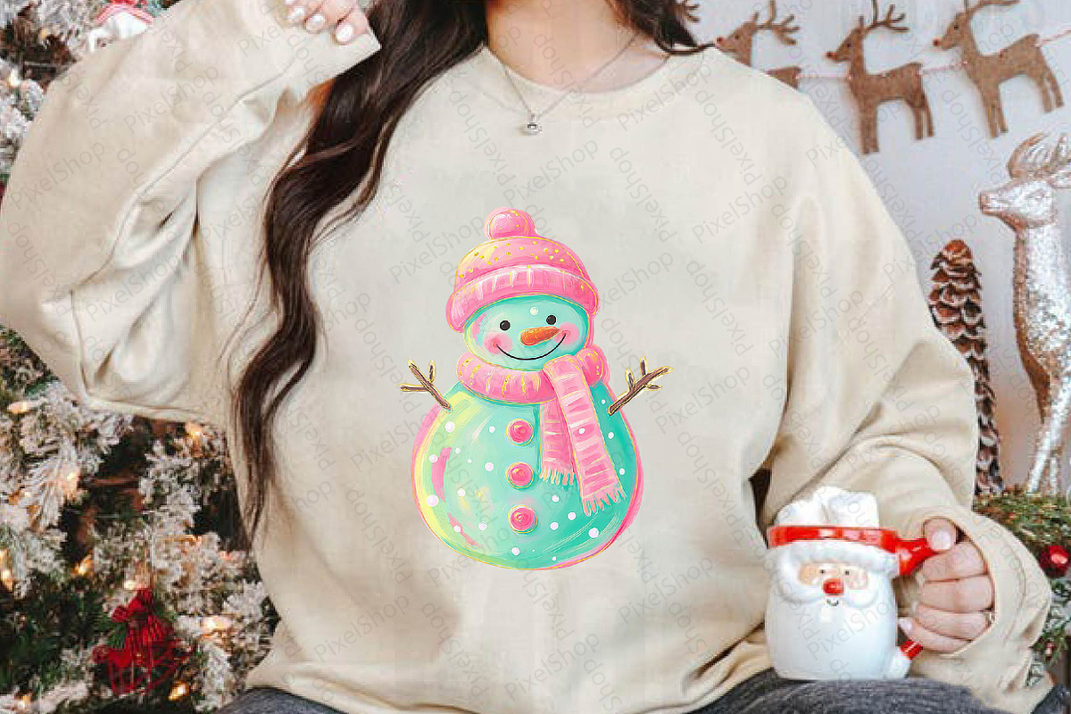 Cute Retro Christmas Snowman Design, an Illustration by DreamPrint404 (Photo 6 of 7)