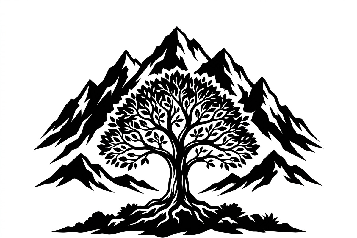 50 Sacred Mountain Tree Silhouette, an Empty State Illustration by Amazin_art (Photo 35 of 37)