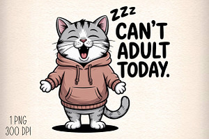 Funny Lazy Cat Sarcastic Sassy Adult, an Illustration by Daily.Designs