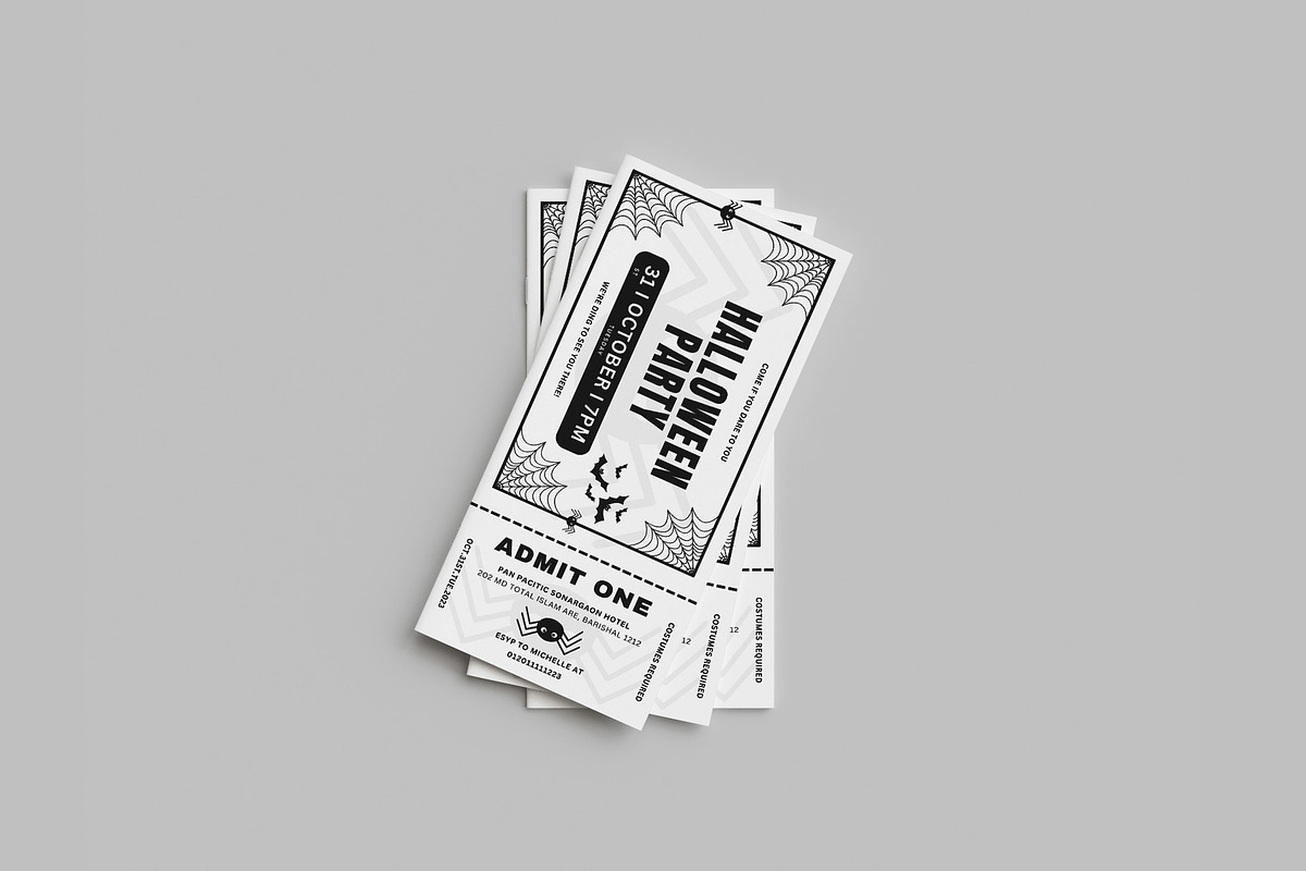 Halloween-Ticket, an Invitation Template by MNT-Creator (Photo 1 of 2)