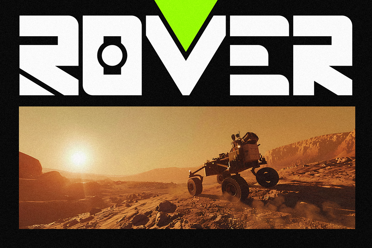 Overmars – Futuristic Techno Font, a Font by figuree studio (Photo 2 of 8)