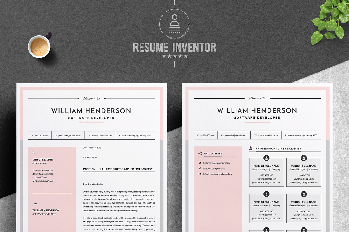 Modern Resume, a Resume Template by ResumeInventor (Photo 3 of 6)