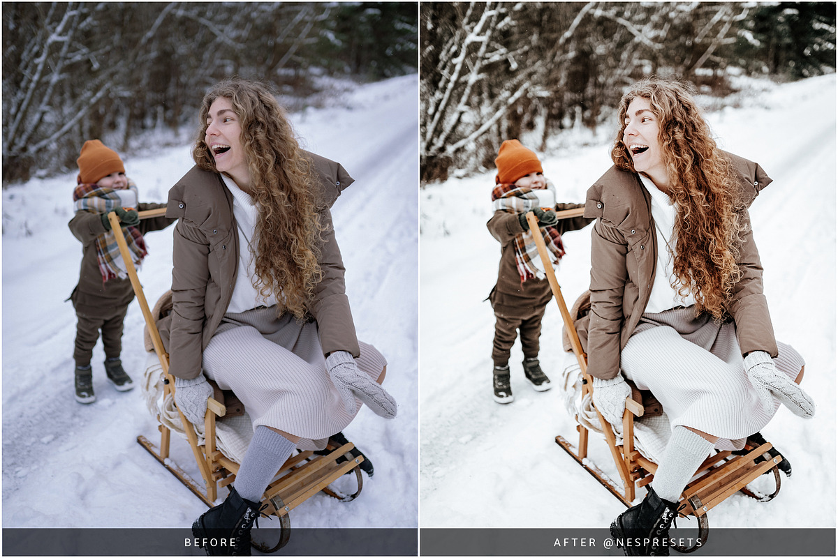 WINTER BRIGHT LIGHTROOM PRESETS, an Action Add-On by Nes Design Co (Photo 3 of 10)