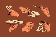 Hands hold cigarettes, smoking set, a Person Illustration by PaperTrident (Thumbnail 2 of 3)