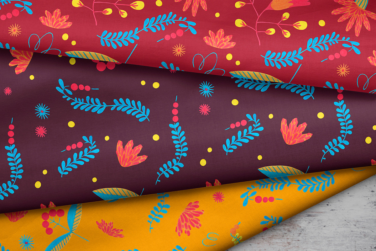 Hand-painted folk gouache pattern, a Decorative Illustration by Folkheart (Photo 11 of 11)
