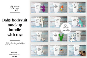 29 Baby Bodysuit mockup bundle.