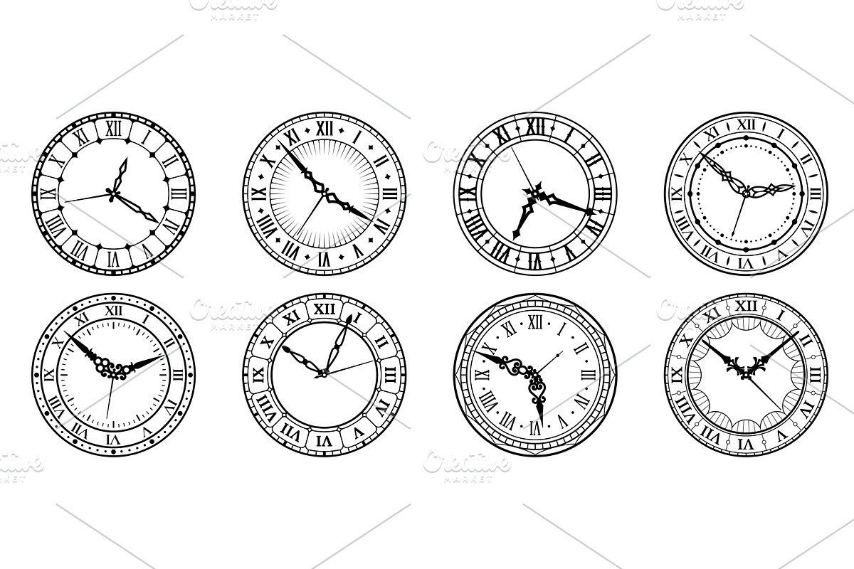 Vintage clock face, watch dials, an Object Illustration by Buch&Bee