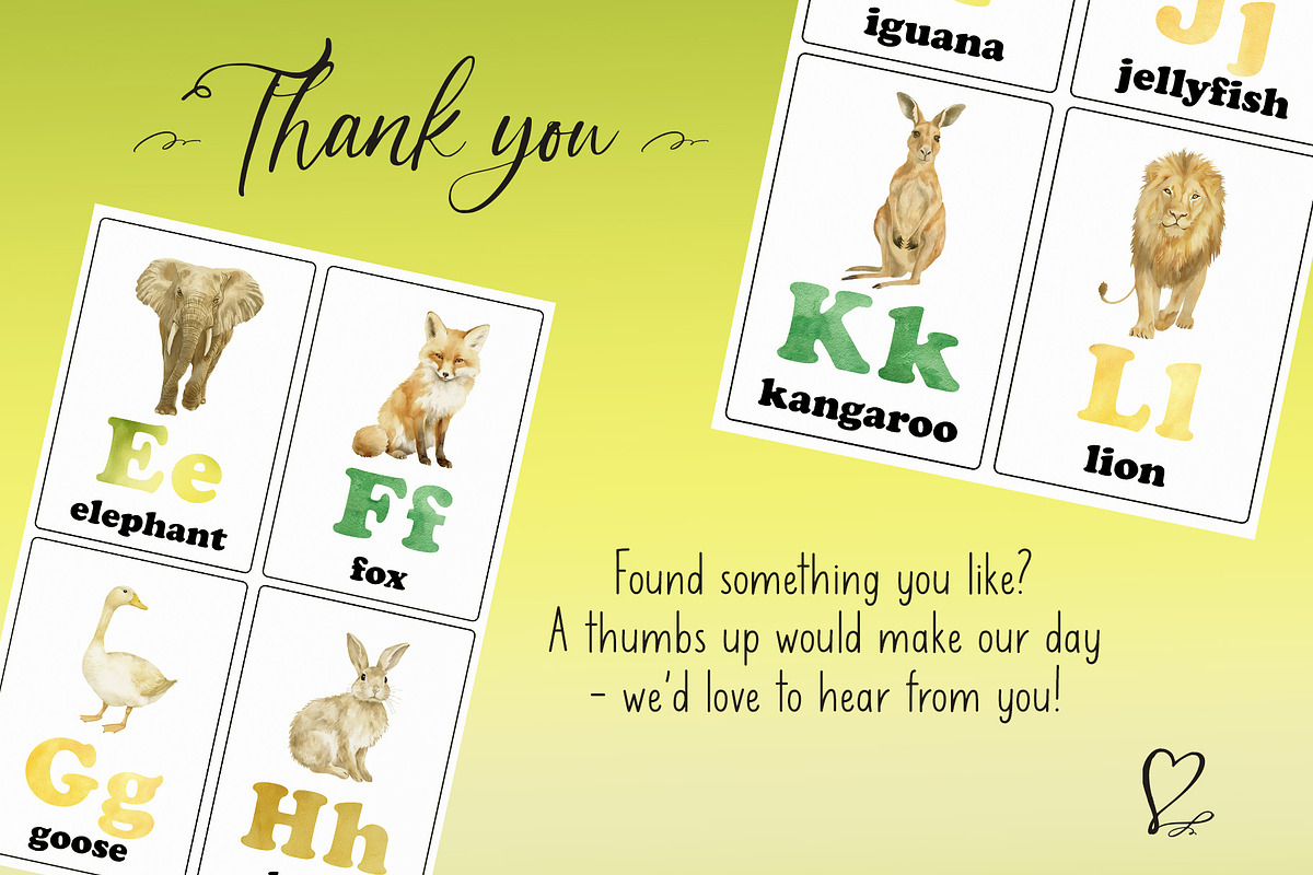 Animal Alphabet Flashcards, an Education Illustration by Sunshine Art (Photo 11 of 11)