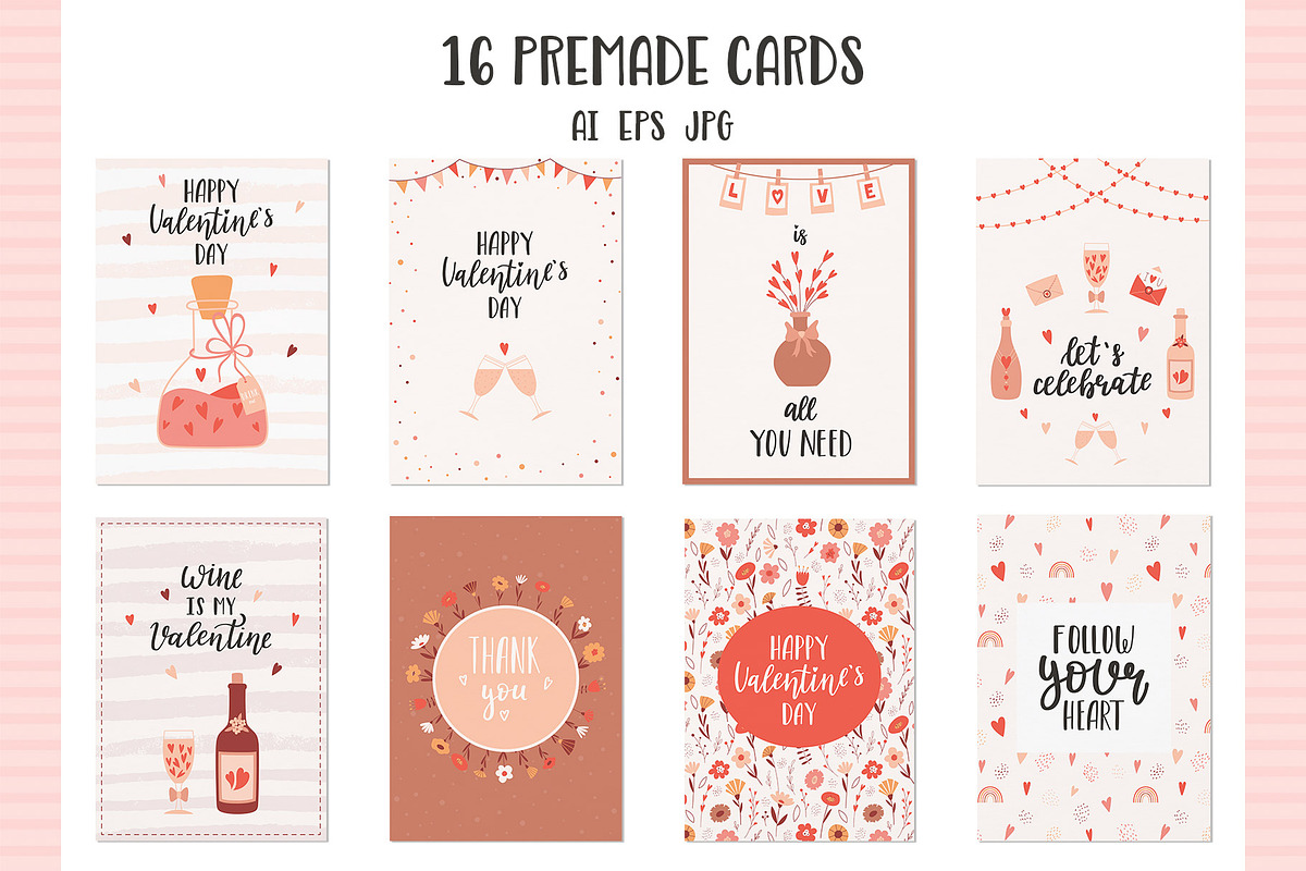 Valentine's day. Cards & Patterns, a Decorative Illustration by Valeria Soloveva (Photo 9 of 17)