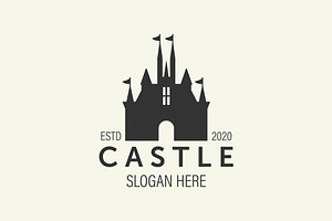 Castle Silhouette Logo Illustration