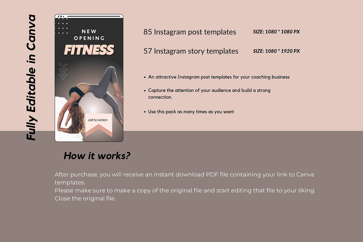 Fitness Coach Instagram Templates, a Social Media Template by Deepa Template Studio (Photo 10 of 18)