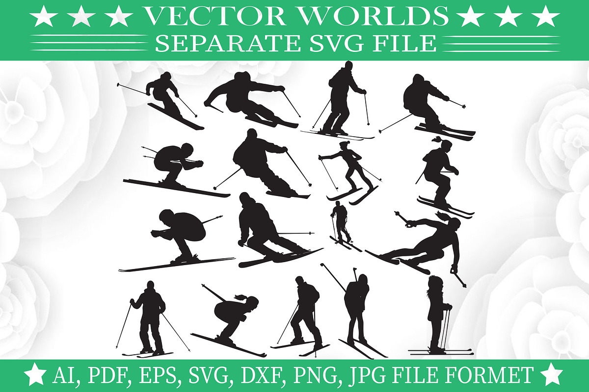 Skiing Svg, Ski, Snow, Mountain Svg, an Object Graphic by VectorWorlds