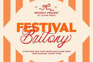 Festival Britony Font Duo, a Script Font by Letter Fresh