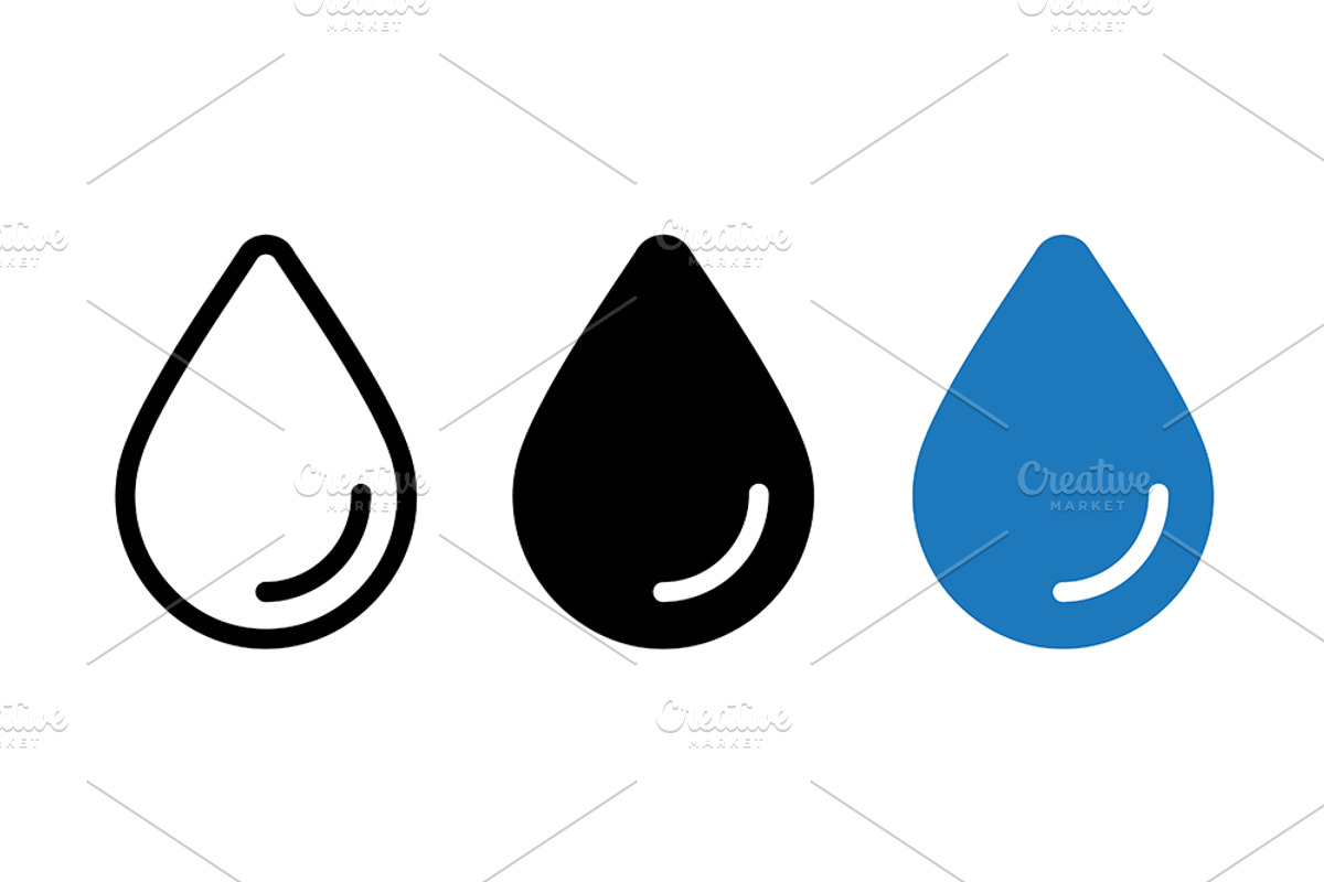 Water Droplet Icons, a Solid Icon by Artonix (Photo 2 of 2)