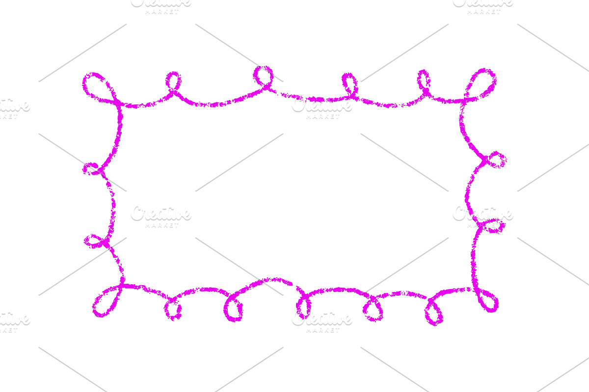 Crayon Chalk Doodle Scalloped Frames, an Object Graphic by Elena Pimukova (Photo 2 of 11)