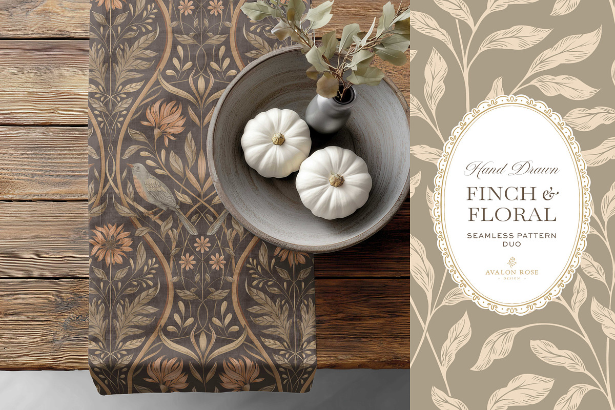 Vintage Bird & Floral Pattern Duo, a Pattern Graphic by Eclectic Anthology (Photo 9 of 13)
