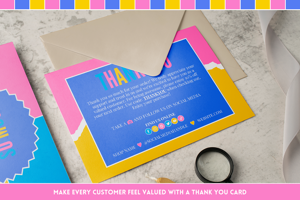 Colorful Thank You Card, a Card Template by SunshineStudioBoutique (Photo 5 of 10)