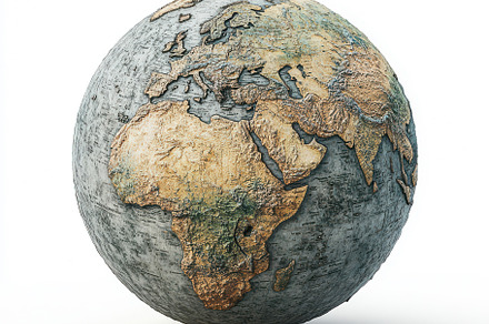 Weathered Stone Globe Earth Map Text, a Background Photo by Pixeness