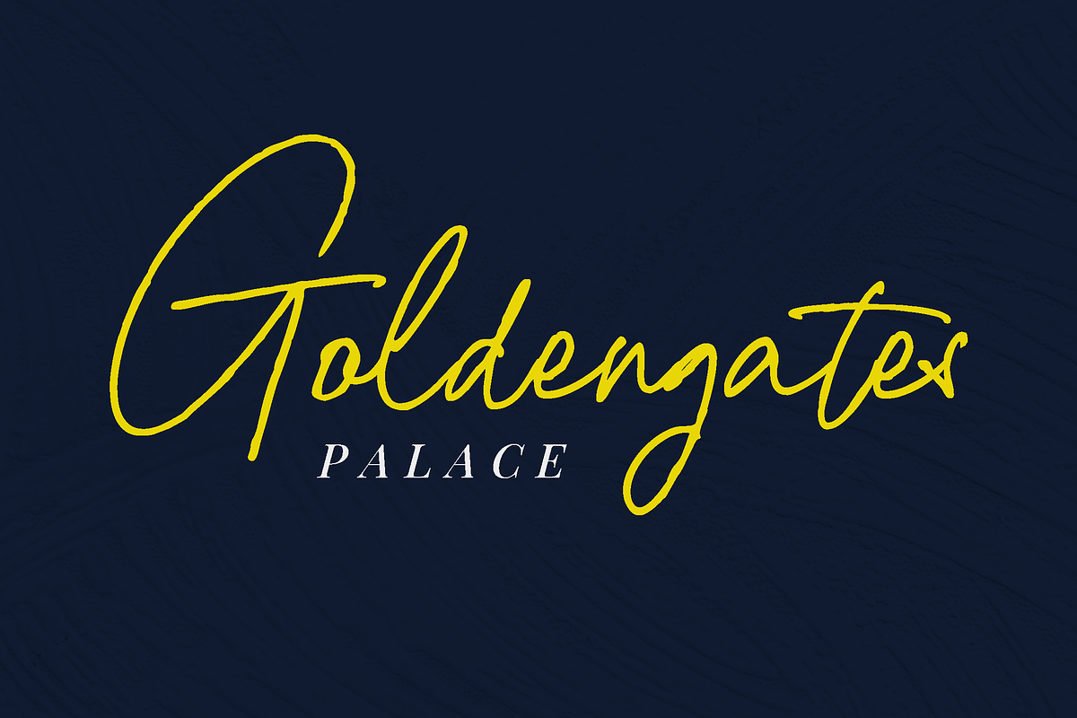 Goldengates Palace Font, a Script Font by Walkeren