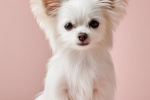 Little fluffy white dog with large, an Animal Photo by MistyDay