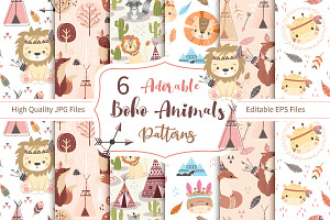 Cute Tribal Seamless Patterns Set