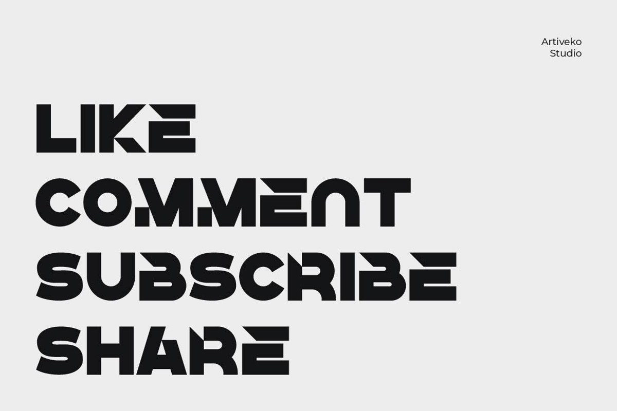 Komata – Bold Geometric Display Font, a Sans Serif Font by Artiveko (Photo 3 of 8)