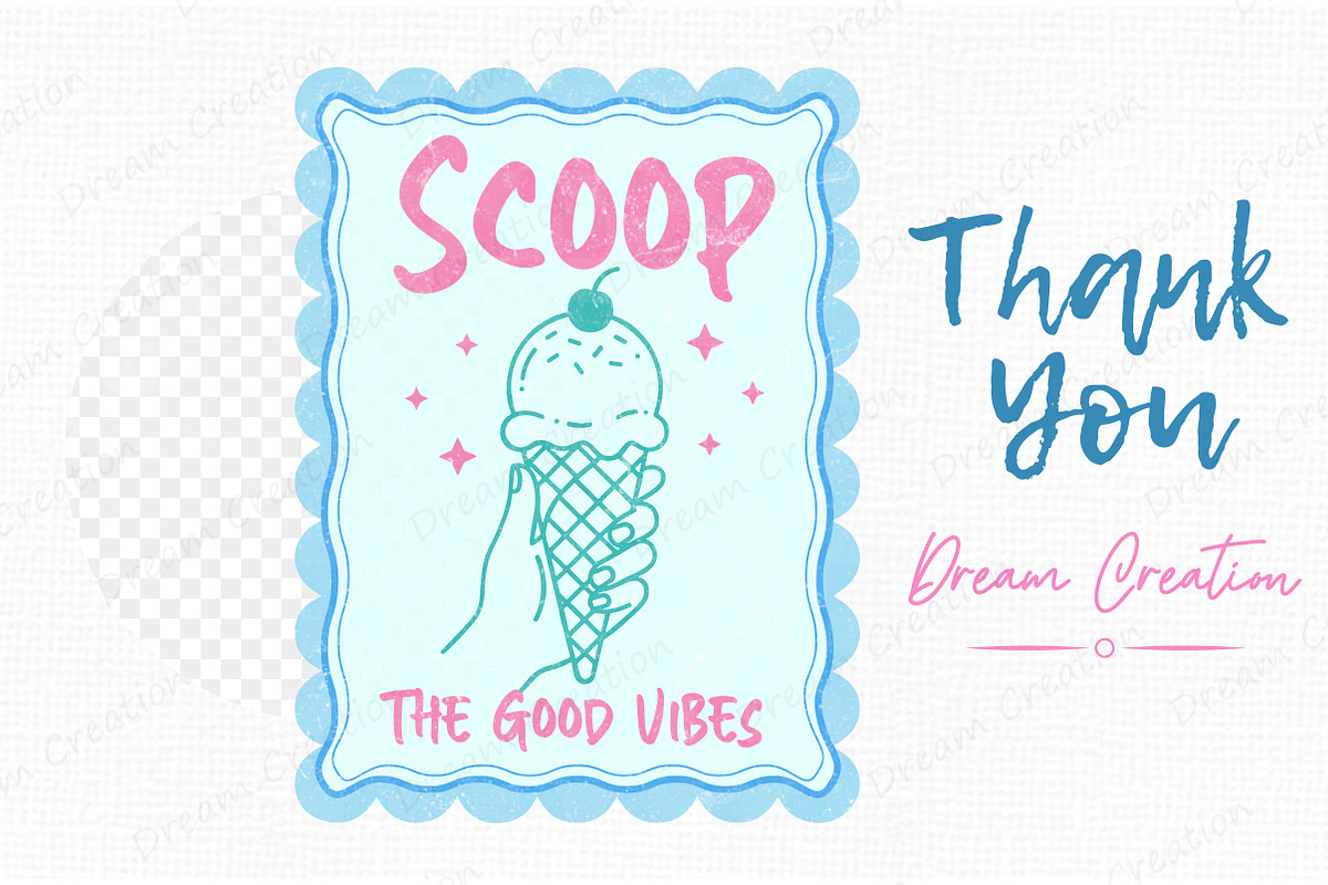 Summer Ice Cream Hand Drawn Line Art, an Illustration by Dream Creation (Photo 7 of 7)