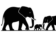 elephant family silhouette design, an Illustration by Amazin_art (Thumbnail 27 of 51)