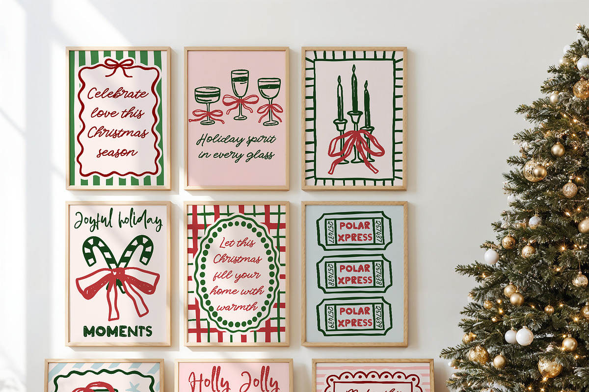 Vintage Whimsical Christmas Posters, an Object Graphic by ArtFM (Photo 9 of 14)