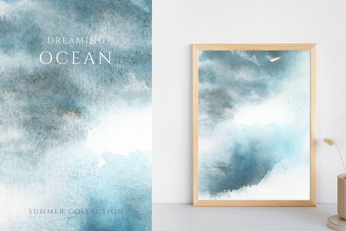 Deep ocean hand-painted backgrounds, a Texture Graphic by Kolorata Art (Photo 2 of 9)