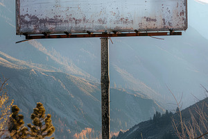 Blank Billboard in Mountains, Mockup, a Background Photo by Virgo Studio