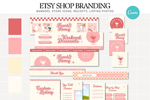 Pink Etsy Shop Branding Kit, a Branding & Logo Template by Anna Design Studio