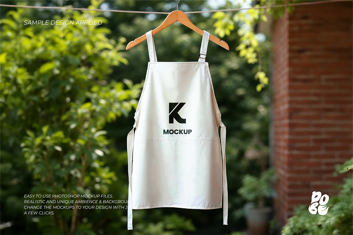 White Apron Mockup Set - Vol 2, a Household Mockup by DOBE Studio (Photo 5 of 8)