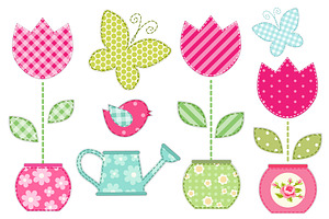 Cute Spring Patch Elements