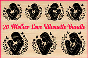 30 Mother Love Silhouette Bundle, a Person Illustration by Artivon (Thumbnail 1 of 4)