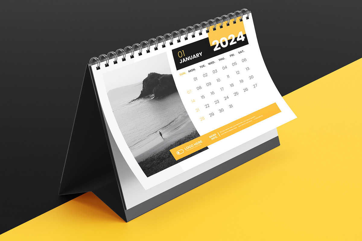 2026 Desk calendar design template, a Stationery Template by Tanmoy Topu