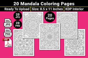 Mandala Coloring Book Pages, a Pattern Graphic by mirajeee