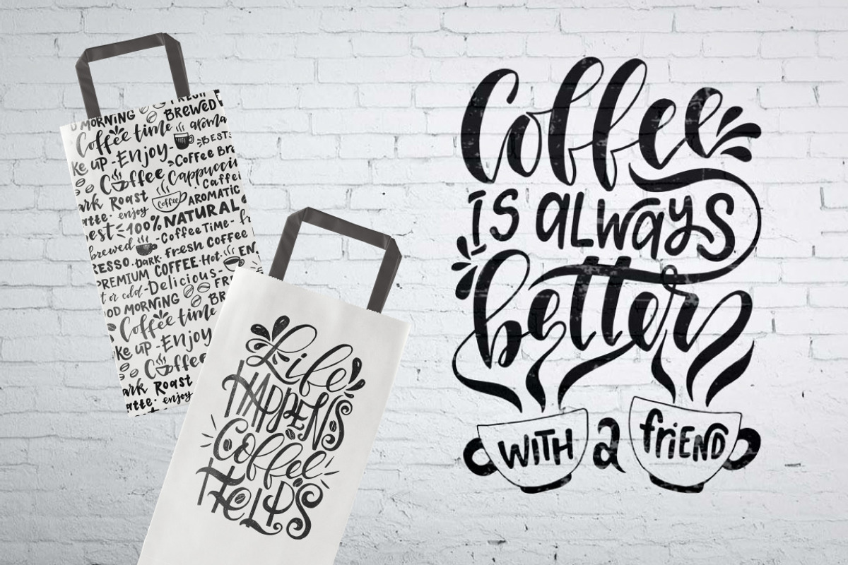Coffee lettering set, a Decorative Illustration by NinaFedorova