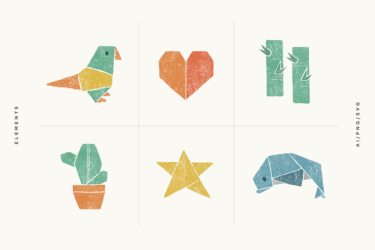 ORIGAMI Font + Elements, a Sans Serif Font by Hanko Goods (Photo 8 of 9)