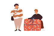 People give flowers and gifts set, a Person Illustration by Good Studio (Thumbnail 12 of 12)