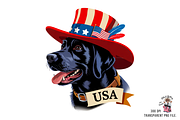 Patriotic Labrador PNG Bundle, a Graphic by Clipart Bloom (Thumbnail 2 of 11)