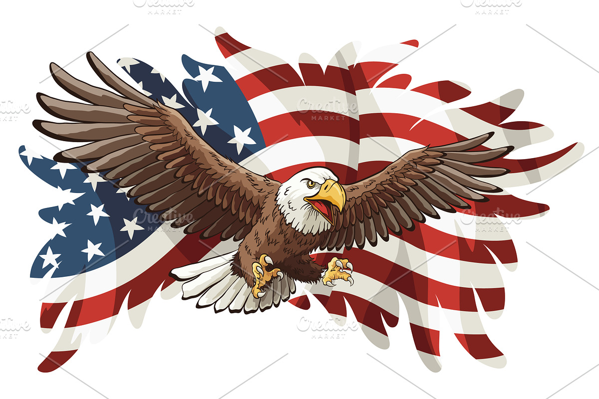 American flag and eagle, an Object Illustration by Things for designers