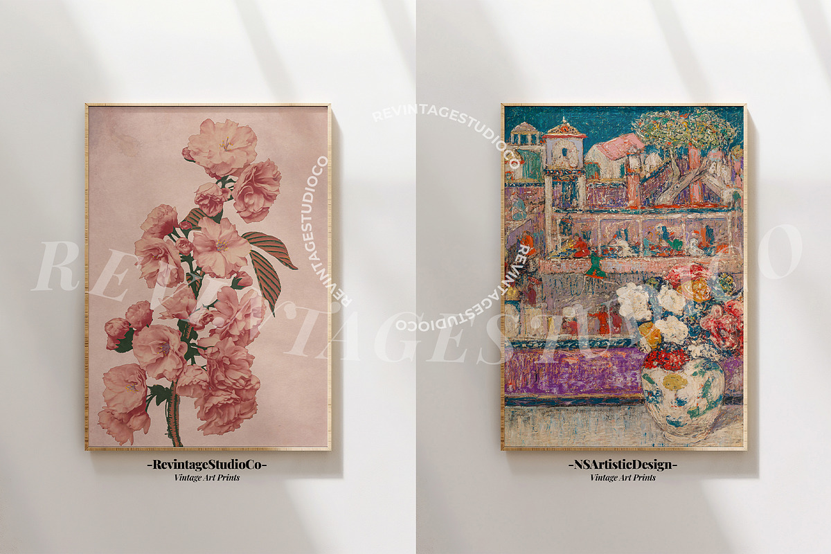 Vintage Floral Oil Painting Poster, a Background Graphic by RevintageStudio (Photo 2 of 17)