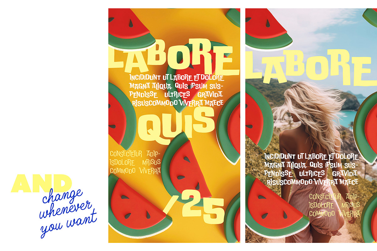 Colorful 3D Fruit Social Media Pack preview 6
