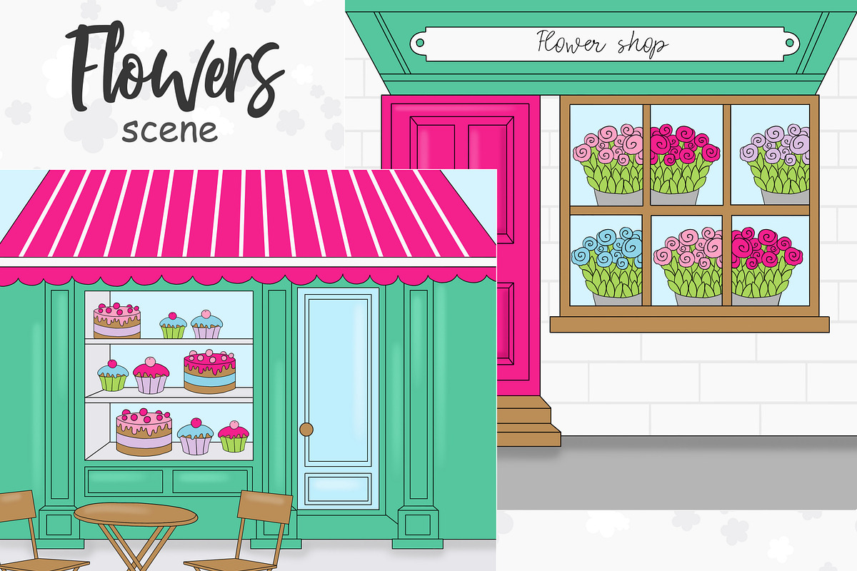 Flowers Scene, a Decorative Illustration by GlamArtZhanna (Photo 1 of 3)