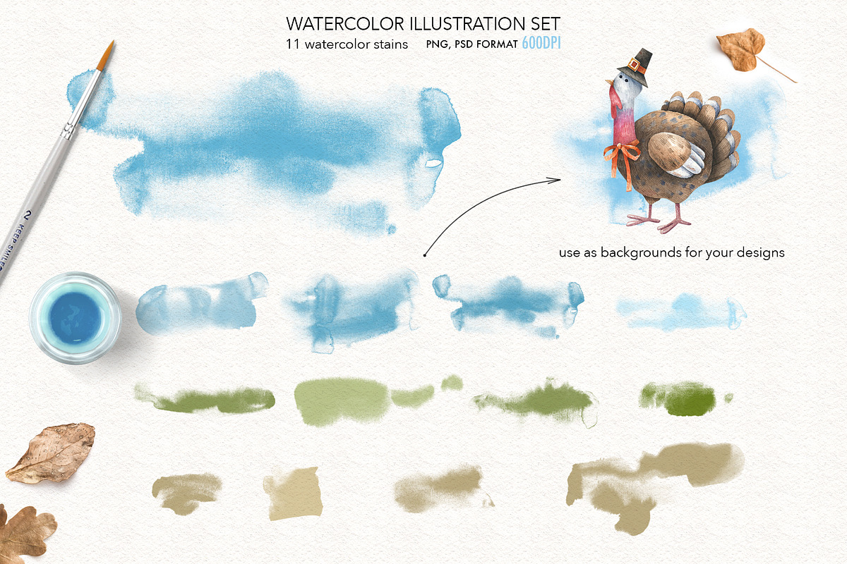 Happy Thanksgiving Day!, a Decorative Illustration by Watercolor by Tonia Tkach (Photo 8 of 10)