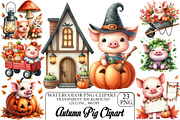 Watercolor Autumn Squirrel Clipart, an Illustration by DreamPrint404 (Thumbnail 1 of 6)