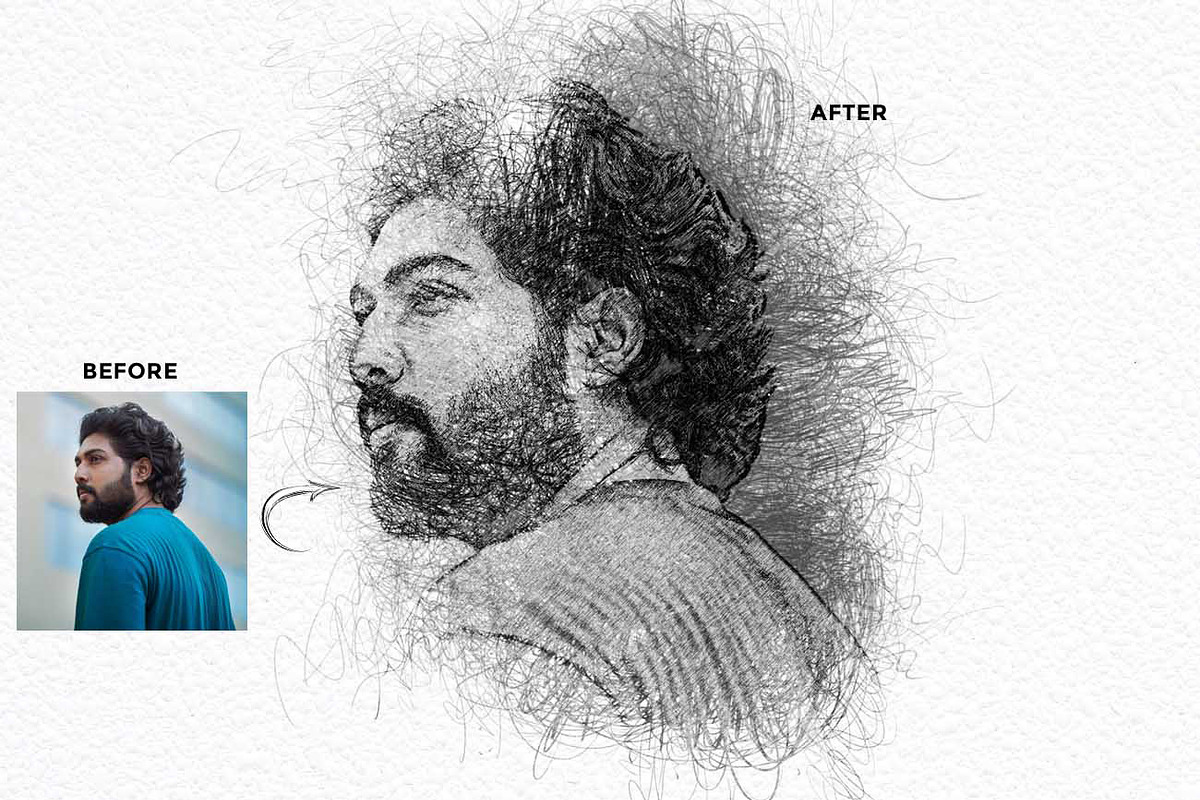 Expressive Scribble Sketch FX, an Action Add-On by Studio Retouch (Photo 14 of 14)