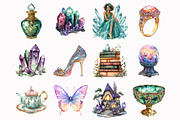 Watercolor Crystals Lover Clipart, an Illustration by Design Market (Thumbnail 2 of 4)